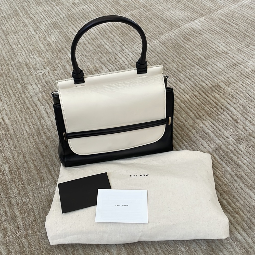 The Row Bicolor Runway Bag Black and White Top Handle